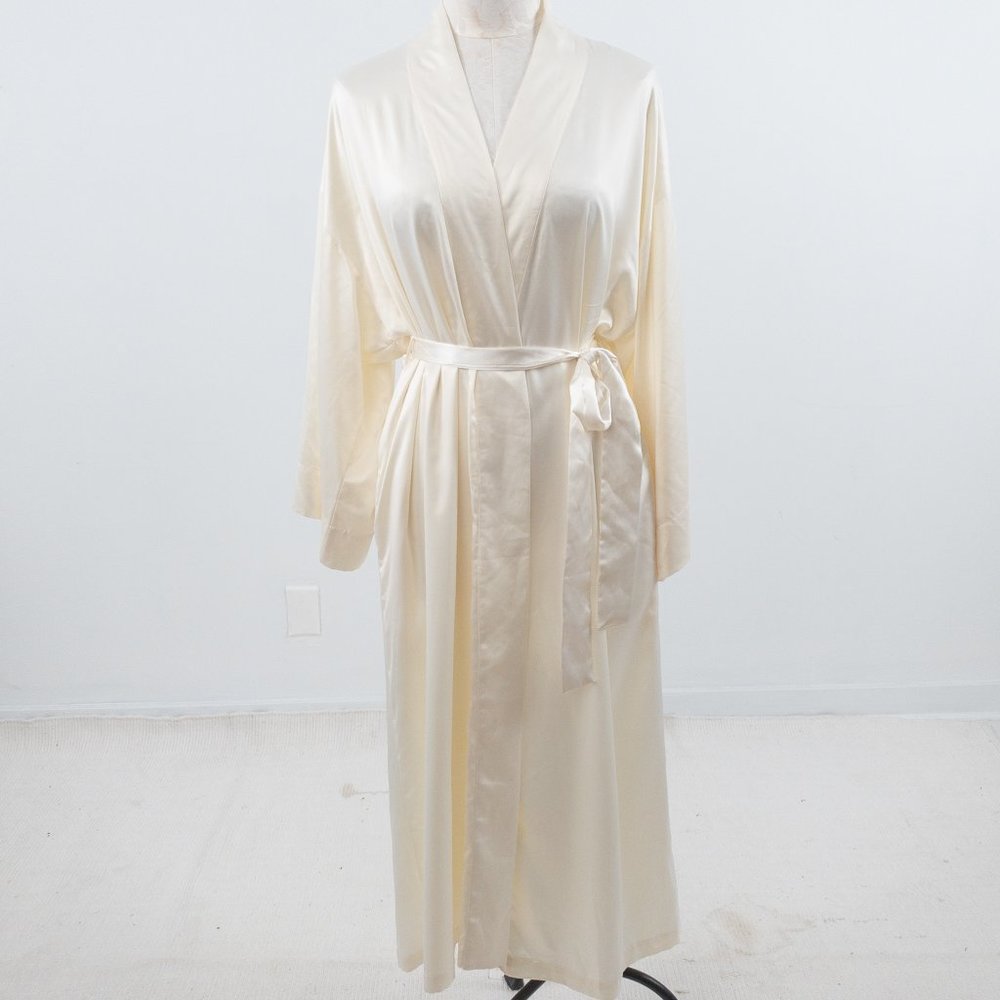 Natori M Silky Wrap Hollywood Robe Cream White - Picture 8 of 9